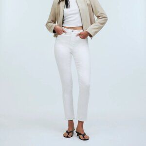 Madewell Plus Stovepipe High Rise Slim Straight Leg Jeans White Size 33